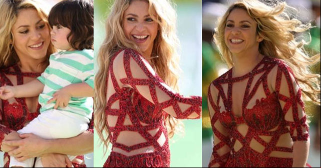Shakira luce misteriosa pancita en el Mundial Brasil 2014